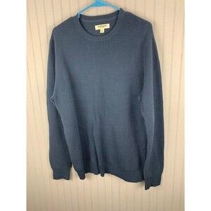 Goodthreads Mens Size L Blue Sweatshirt Sweater Ribbed Cotton